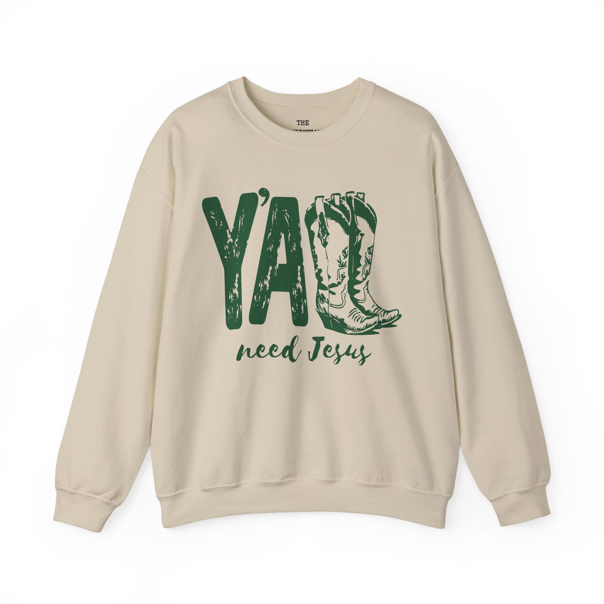 Green Print Y'all Need Jesus Sweatshirt