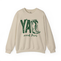 Green Print Y'all Need Jesus Sweatshirt
