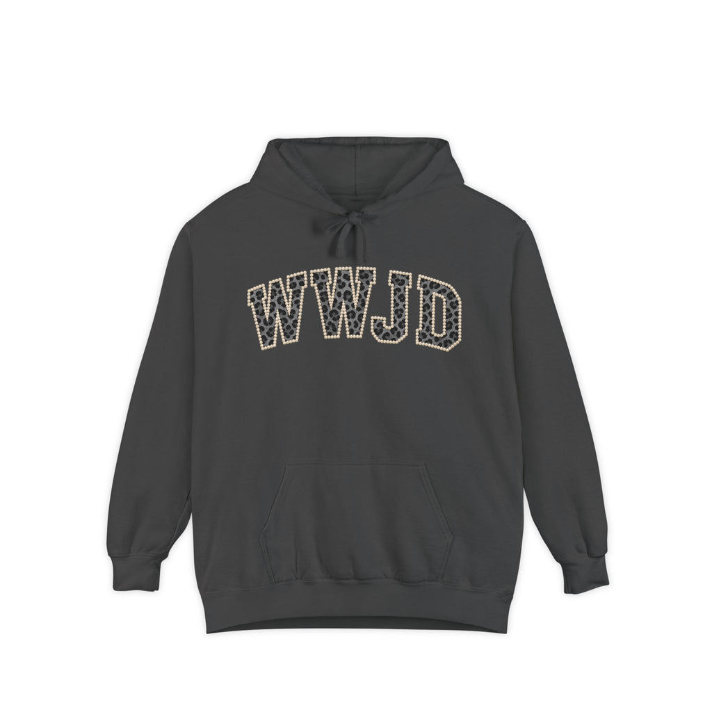 WWJD Pearl and Camo Font Hoodie