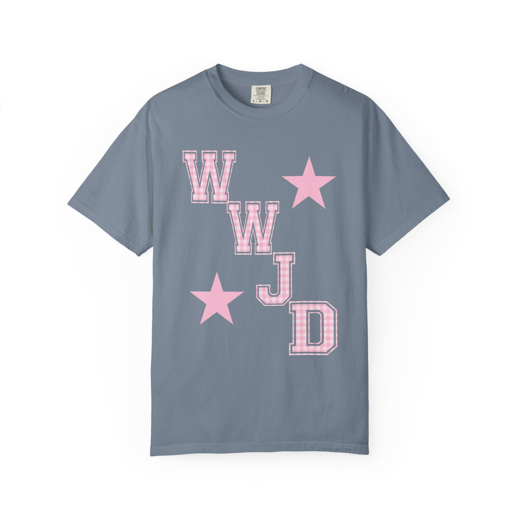 WWJD Plaid Font Star Shirt