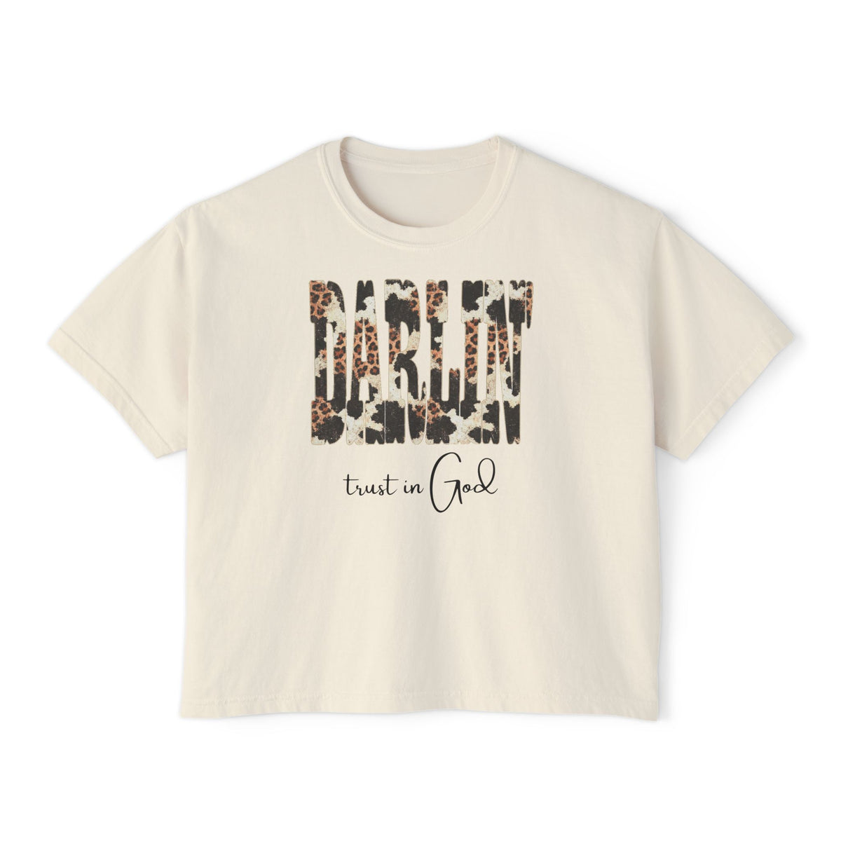 Camo Leopard Font Darlin' Boxy Tee