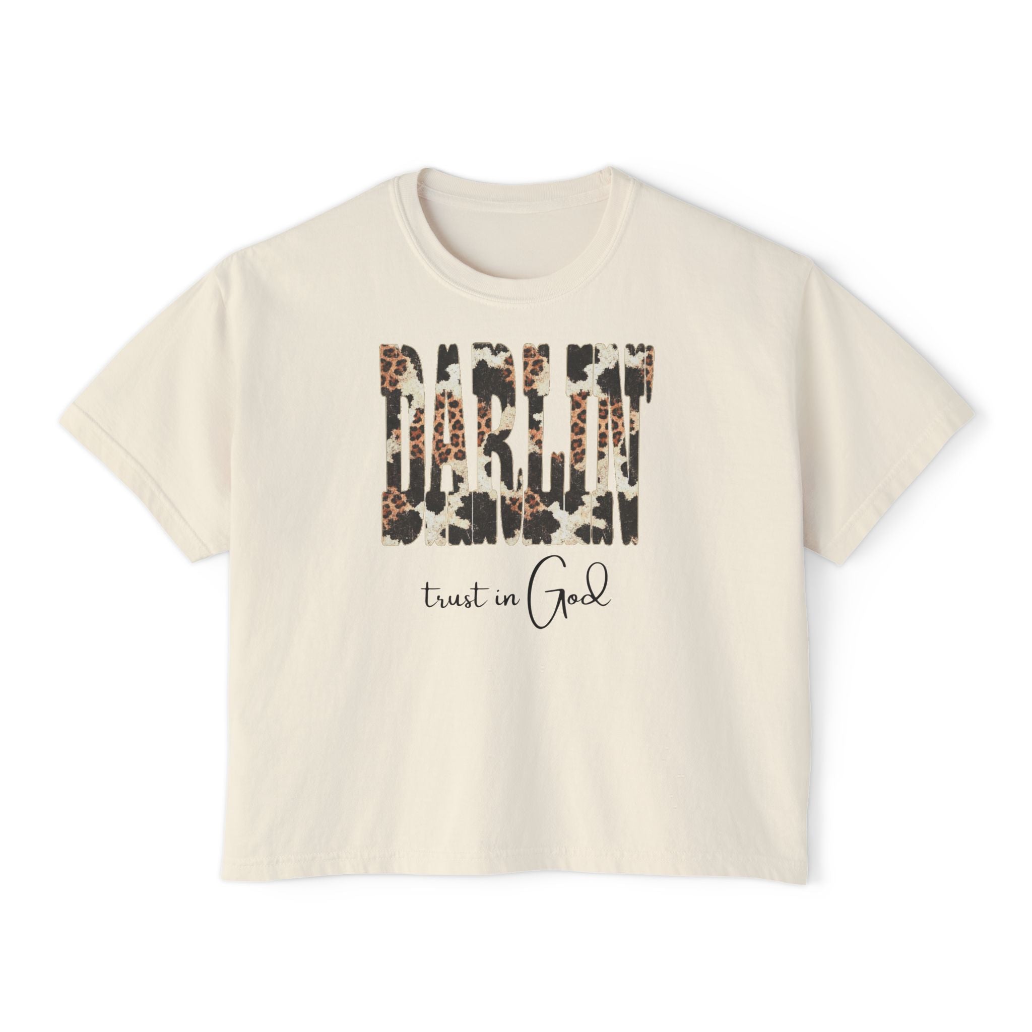 Camo Leopard Font Darlin' Boxy Tee