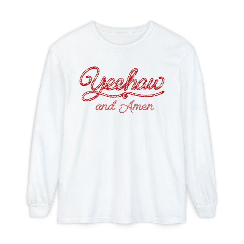 Yeehaw and Amen Rope Font Long Sleeve