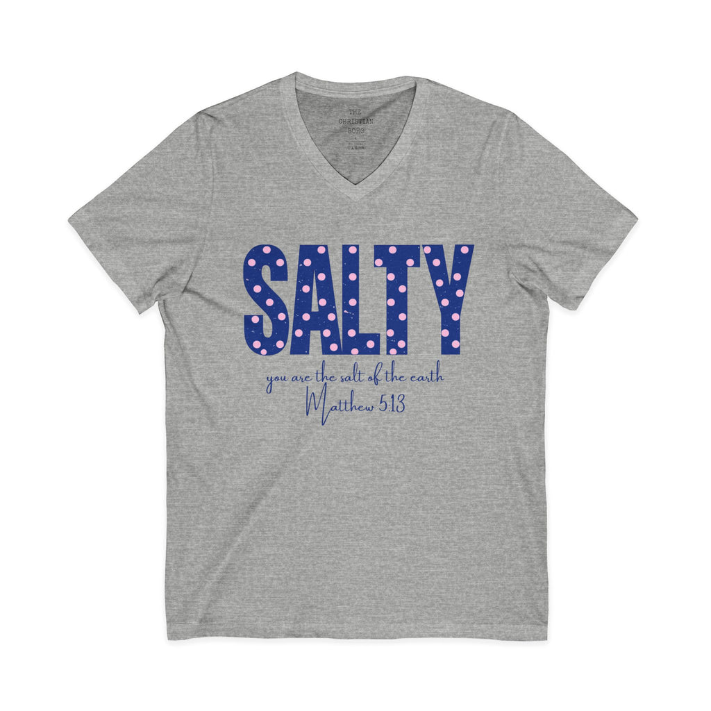 Polka Dot Print Salt of Earth V Neck