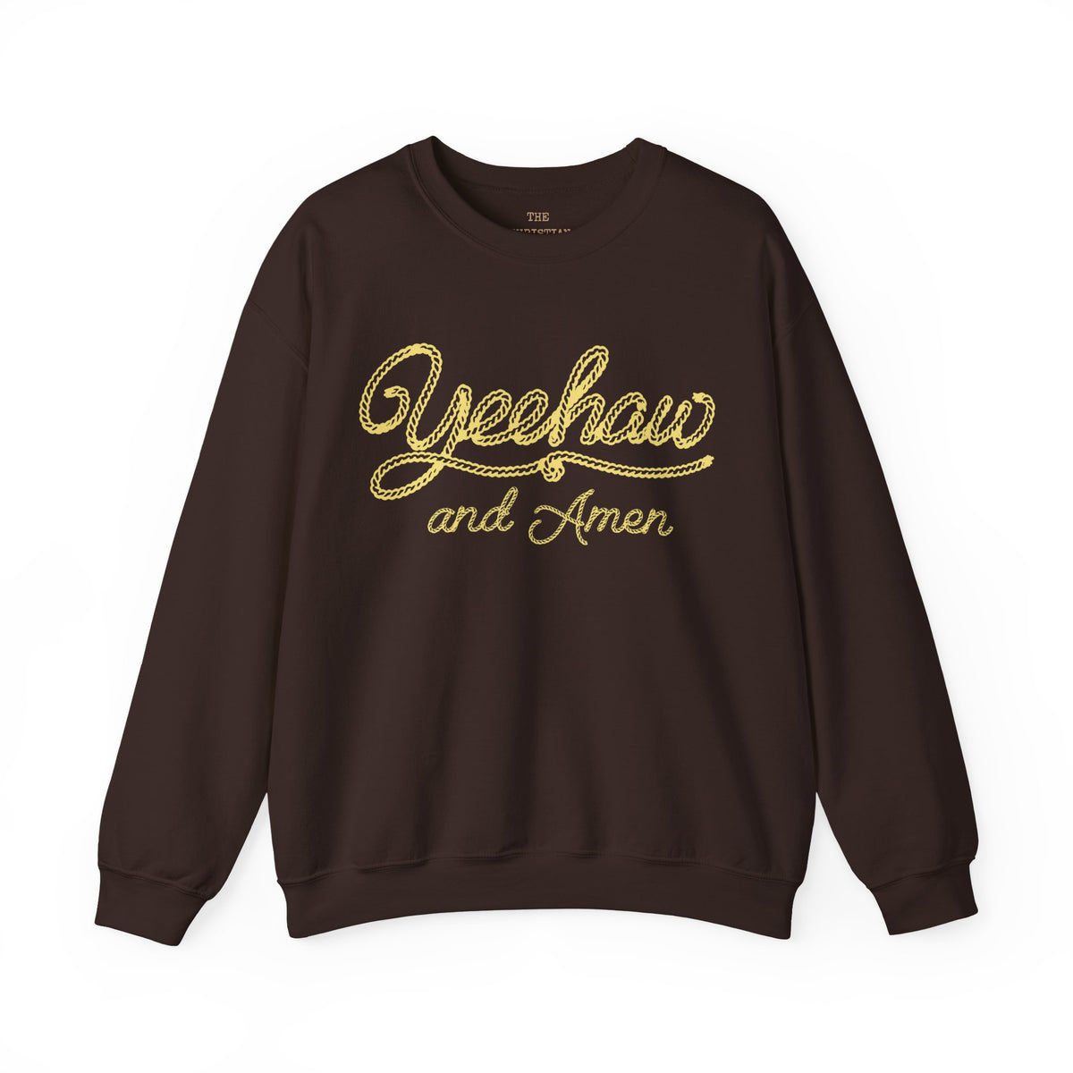 Yellow Font Yeehaw Amen Sweatshirt