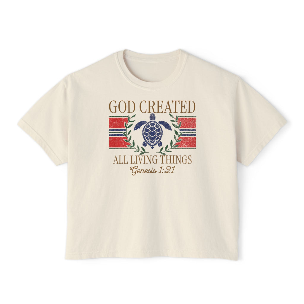 Beach Varsity God Created Boxy Tee