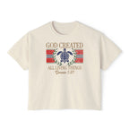 Beach Varsity God Created Boxy Tee