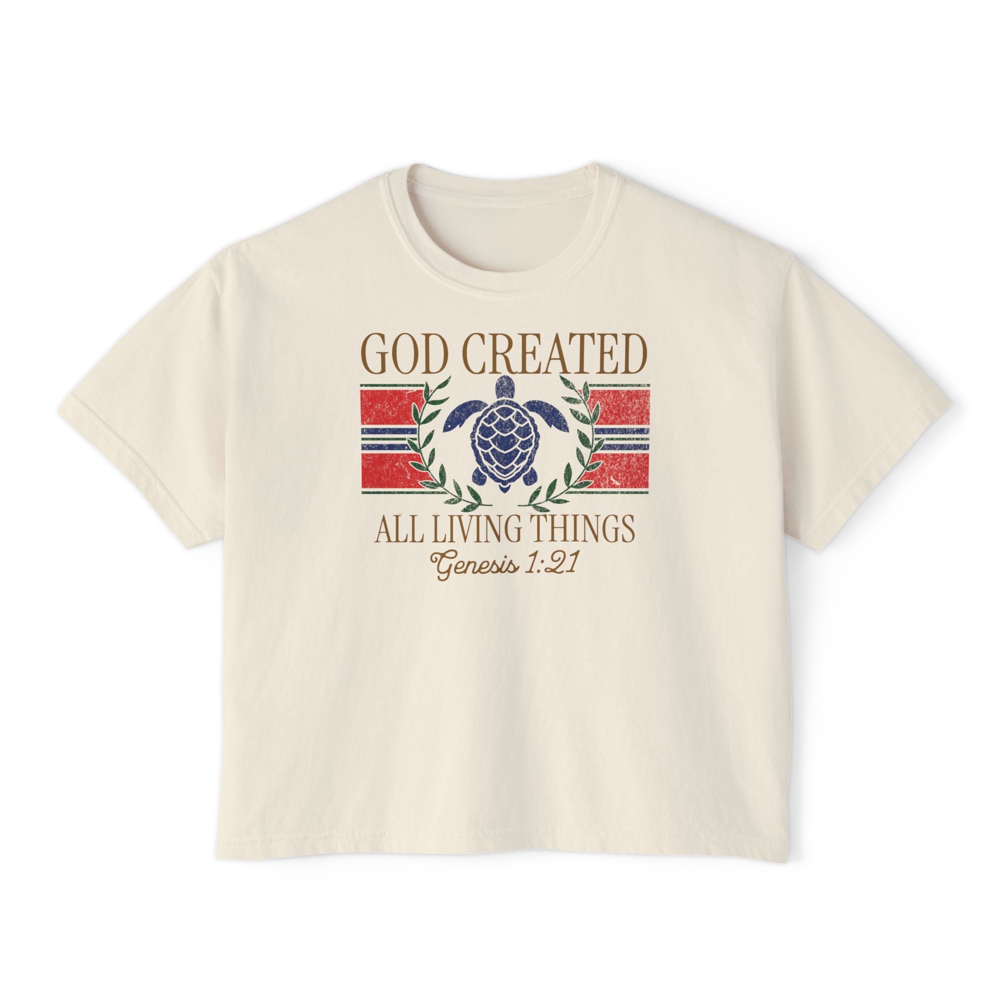 Beach Varsity God Created Boxy Tee