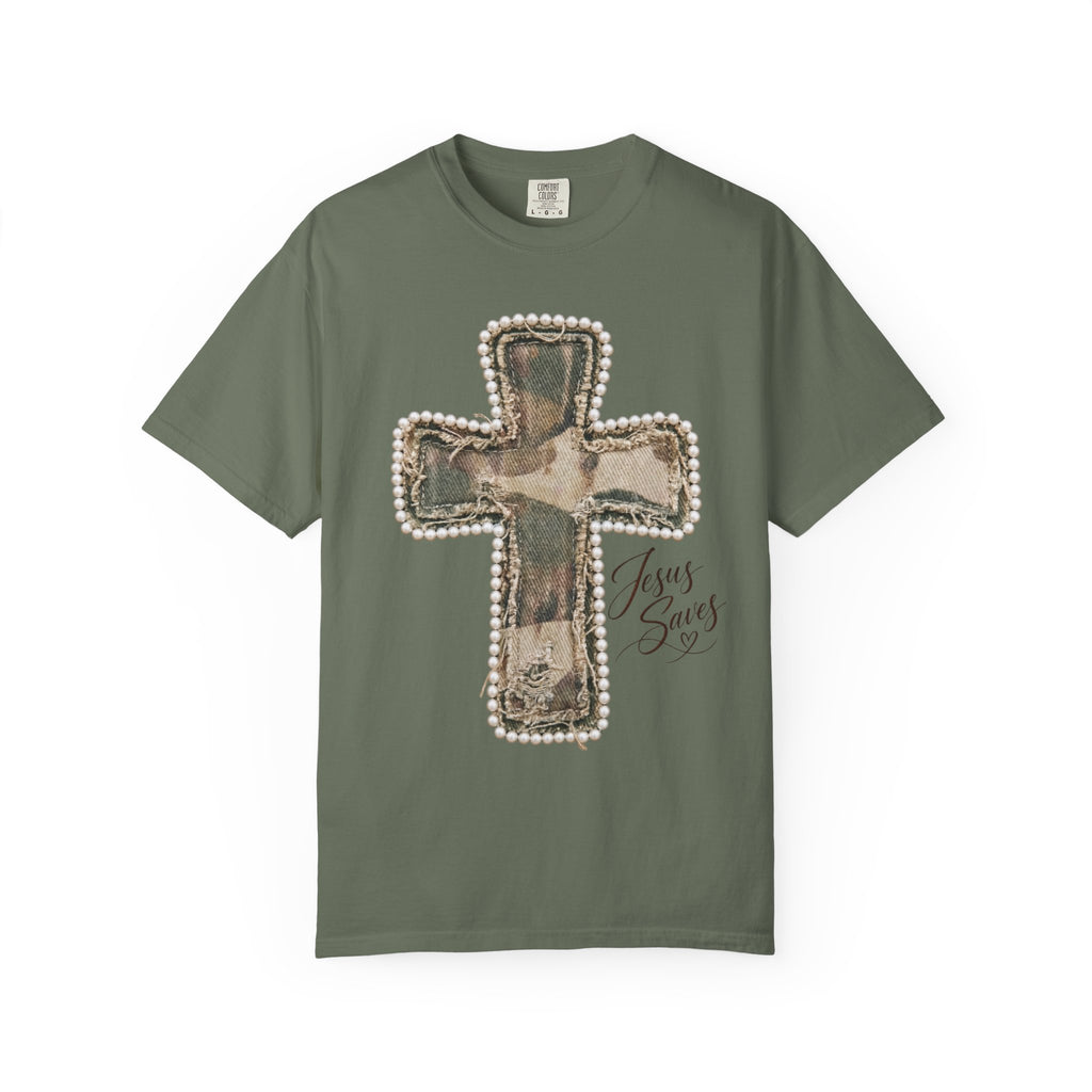 Jesus Saves Pearl Camo Patch Shirt