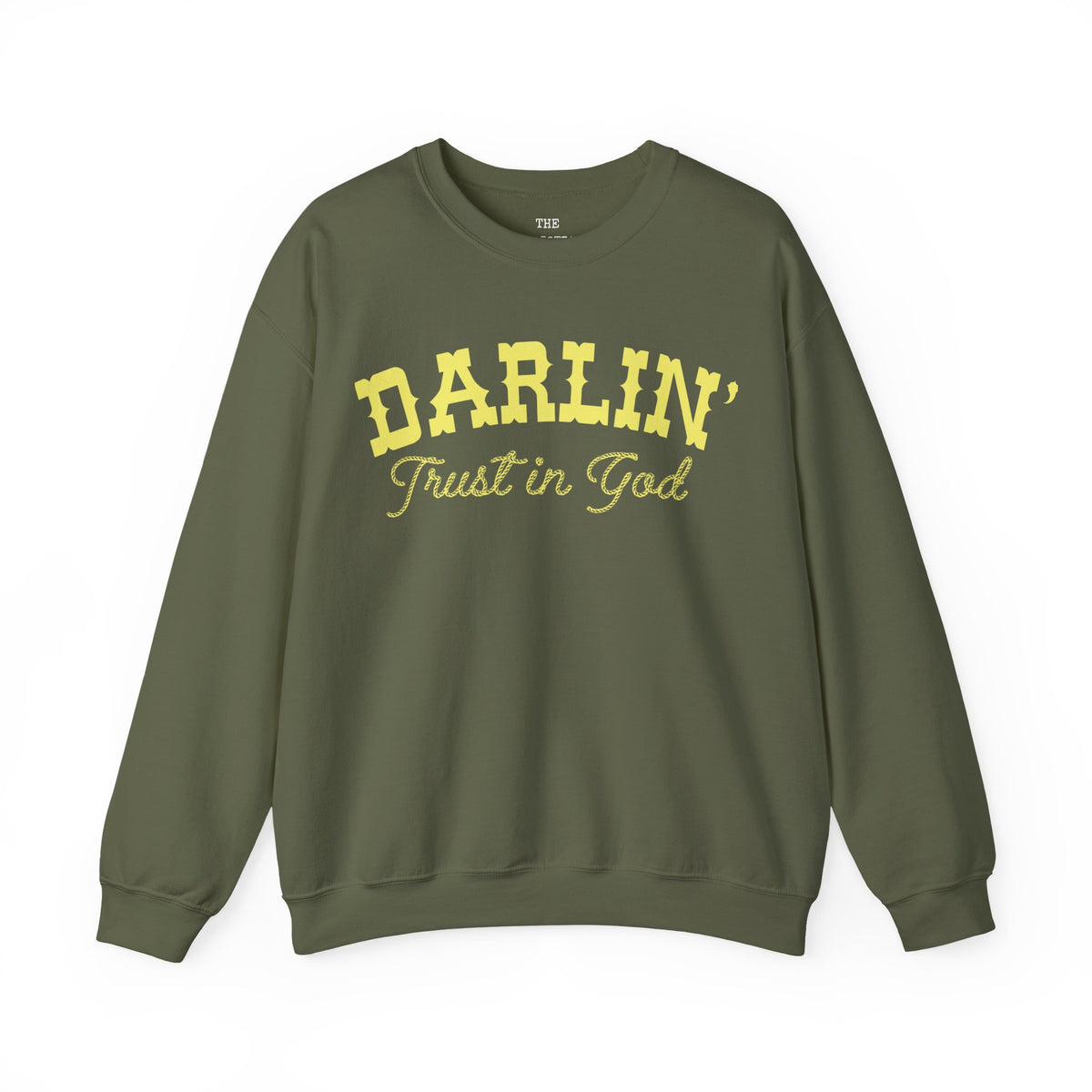 Yellow Font Darlin Trust in God Sweatshirt