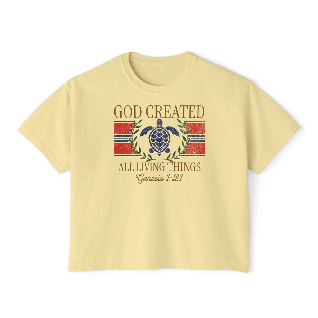 Beach Varsity God Created Boxy Tee