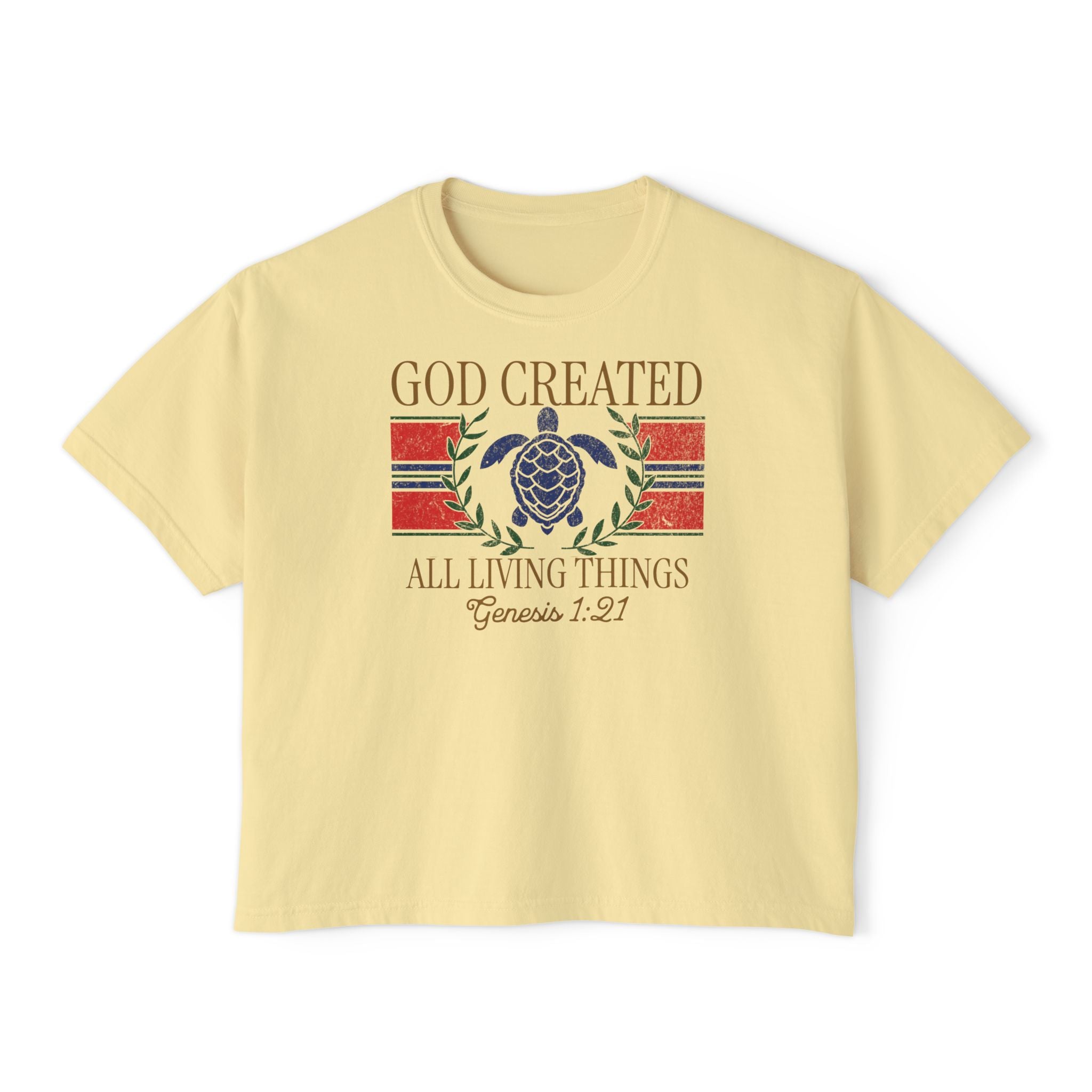 Beach Varsity God Created Boxy Tee