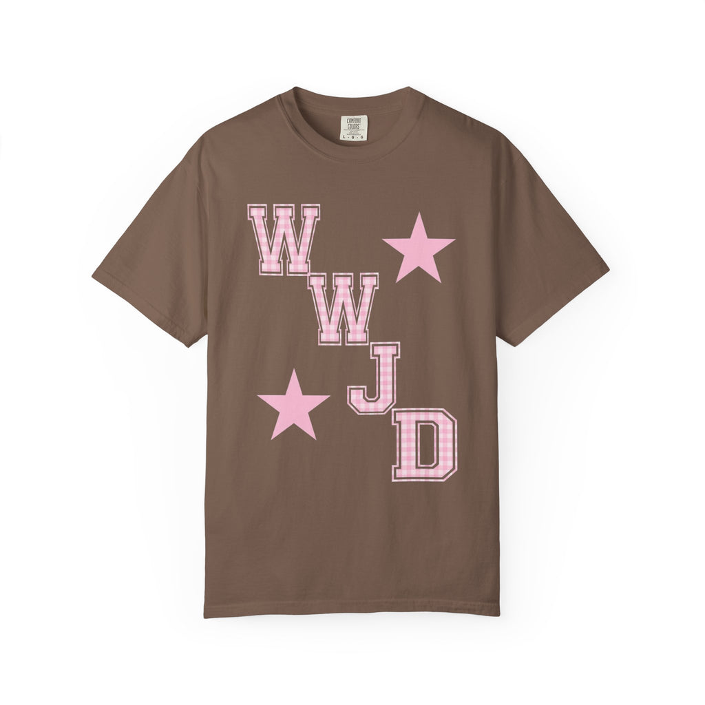 WWJD Plaid Font Star Shirt