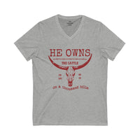 He Owns The Cattle V Neck