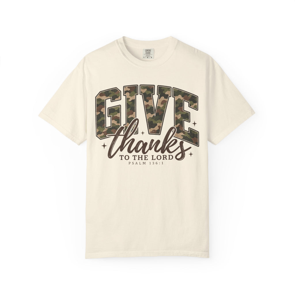 Give Thanks Camo Font Shirt