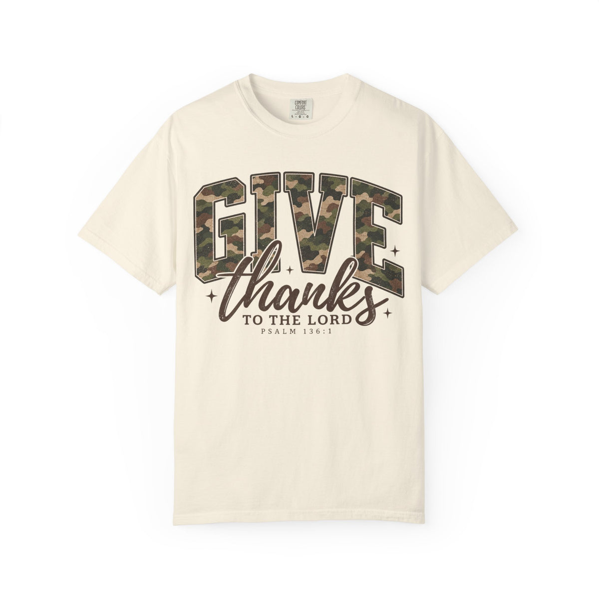 Give Thanks Camo Font Shirt