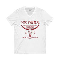 He Owns The Cattle V Neck