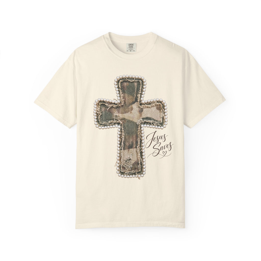 Jesus Saves Pearl Camo Patch Shirt