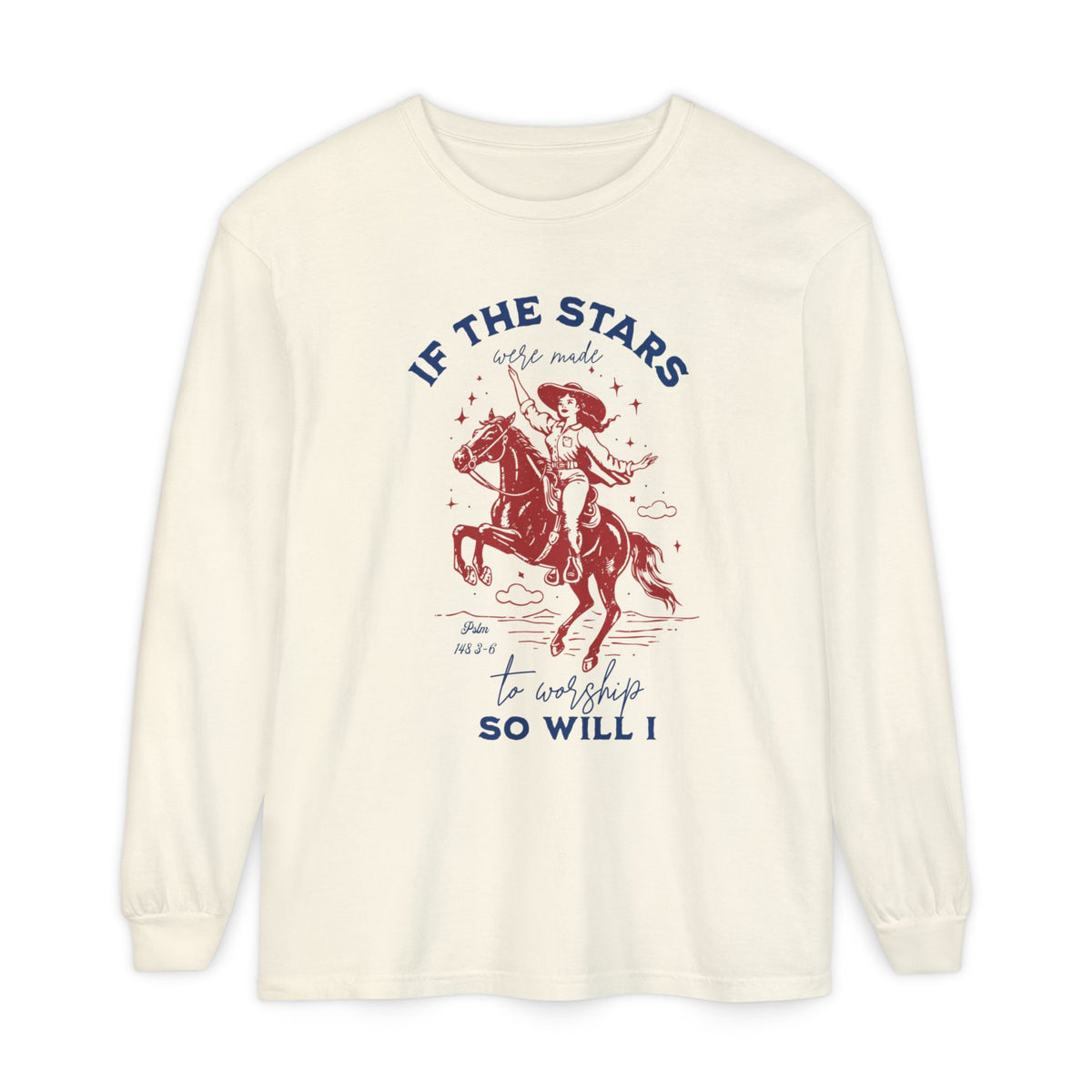 Vintage Cowgirl Stars Worship Long Sleeve