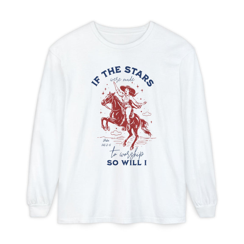 Vintage Cowgirl Stars Worship Long Sleeve