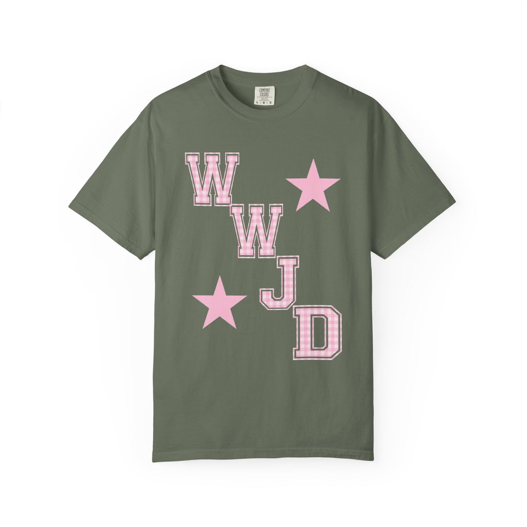 WWJD Plaid Font Star Shirt
