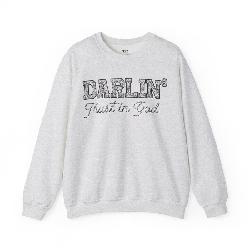 Lace Font Trust in God Sweatshirt