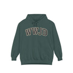 WWJD Pearl and Camo Font Hoodie