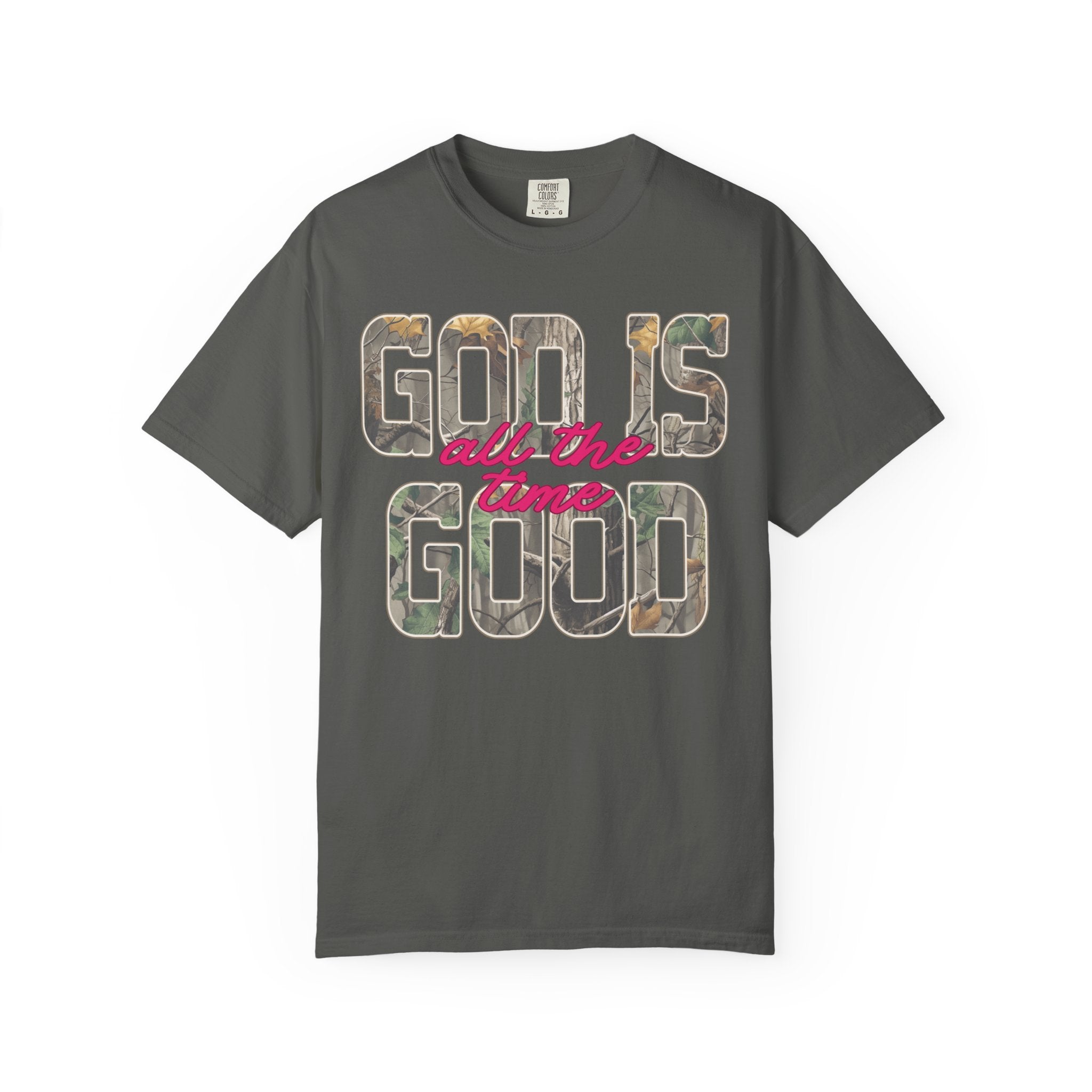 Camo Font God is Good Shirt
