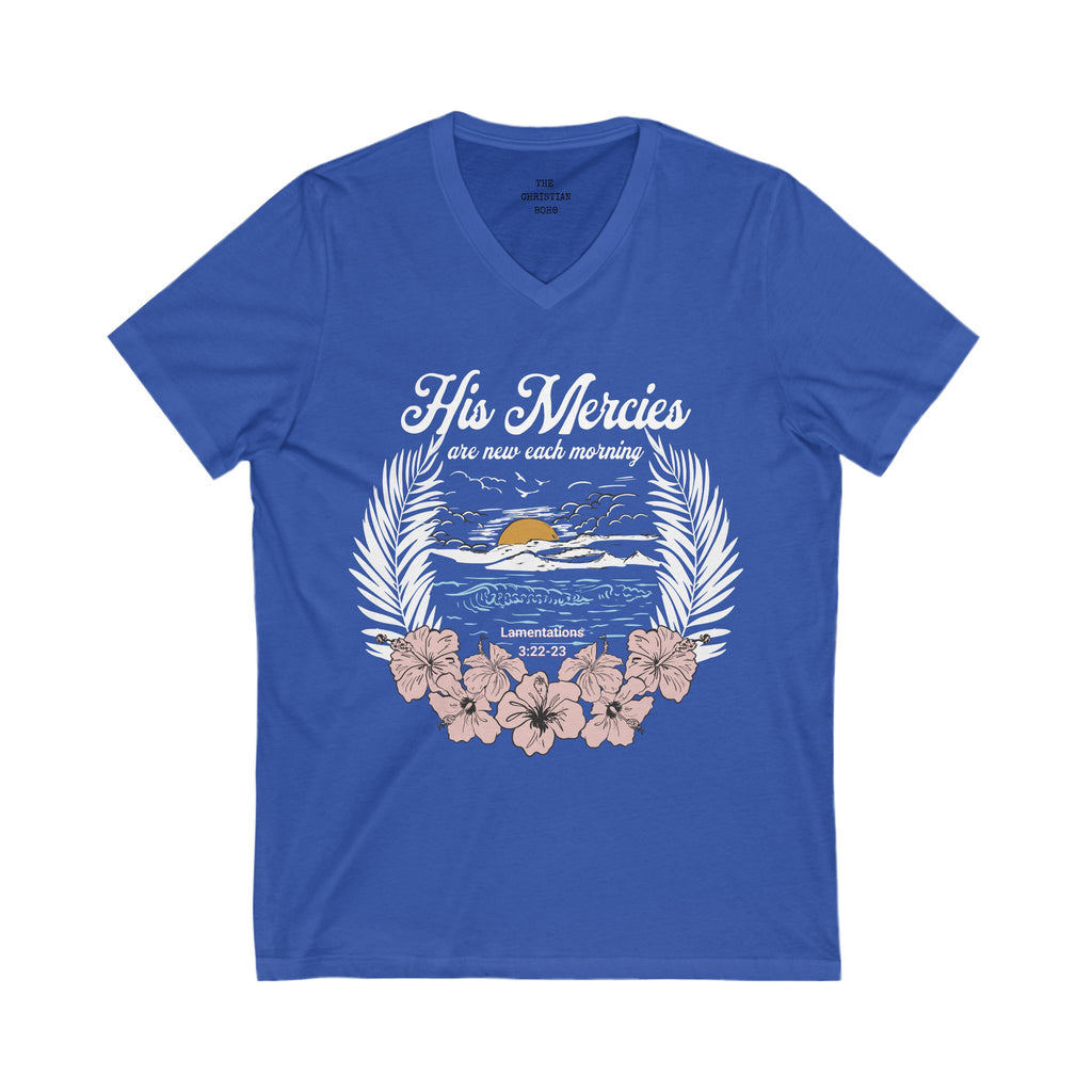 Beach His Mercies V Neck