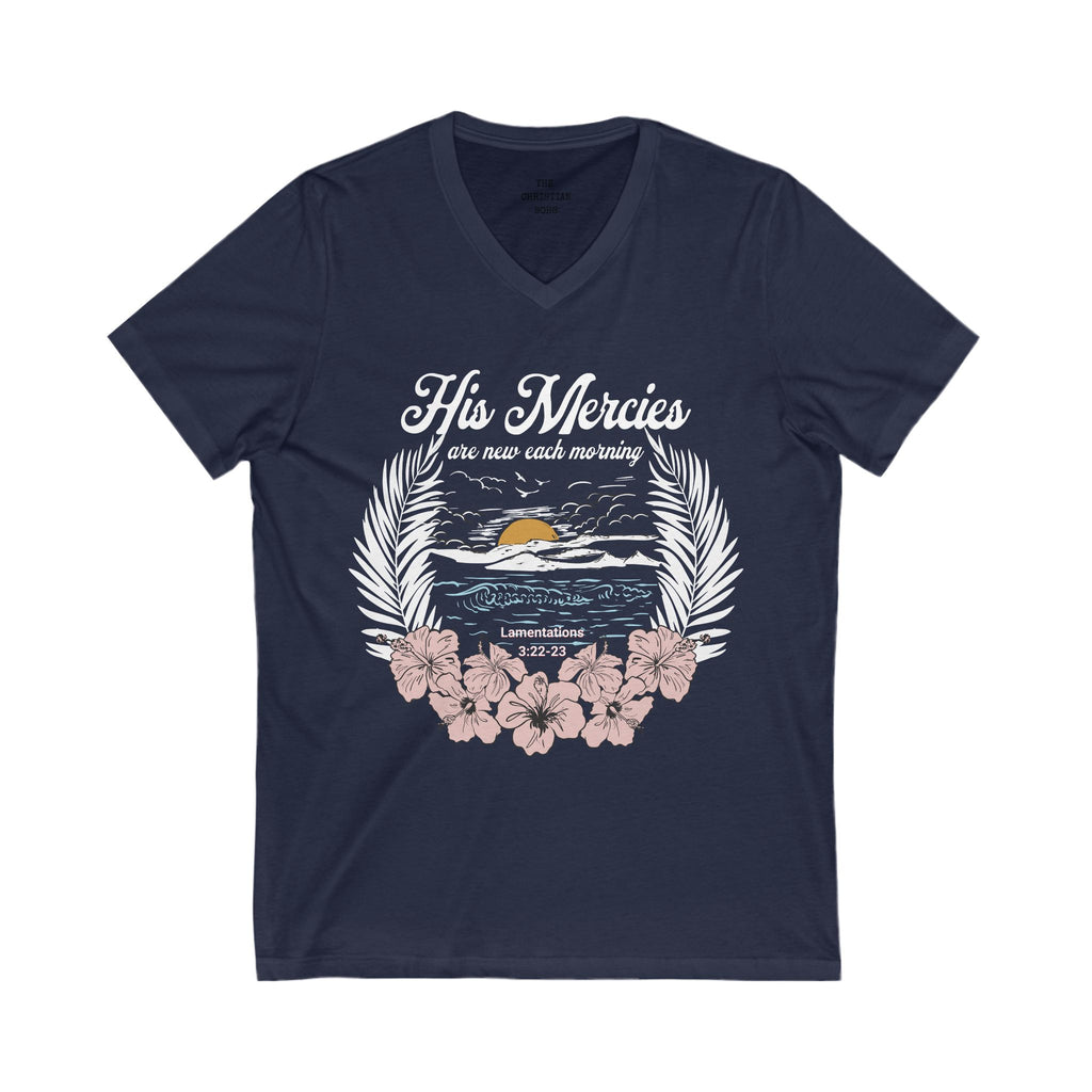 Beach His Mercies V Neck