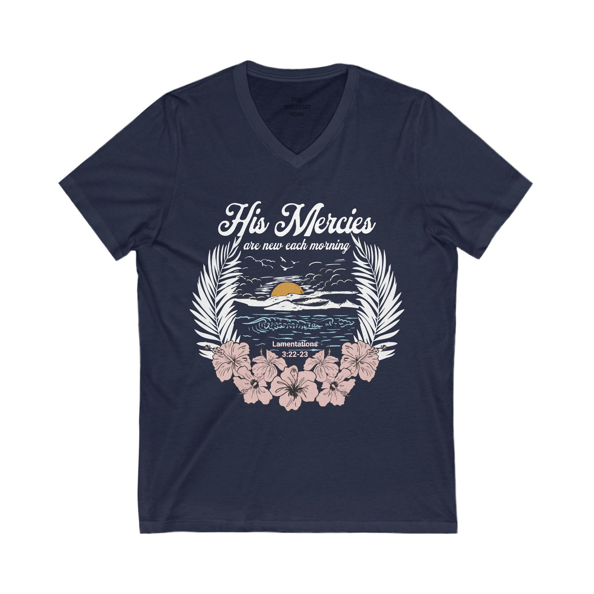 Beach His Mercies V Neck