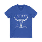 White Print The Cattle V Neck Shirt
