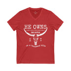 White Print The Cattle V Neck Shirt