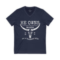 White Print The Cattle V Neck Shirt
