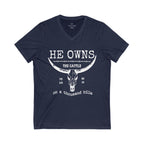 White Print The Cattle V Neck Shirt