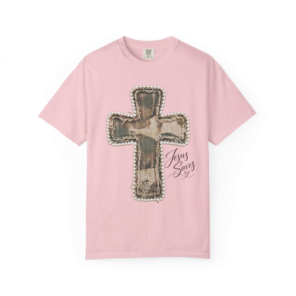 Jesus Saves Pearl Camo Patch Shirt