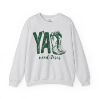 Green Print Y'all Need Jesus Sweatshirt
