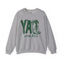 Green Print Y'all Need Jesus Sweatshirt