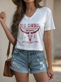 He Owns The Cattle V Neck