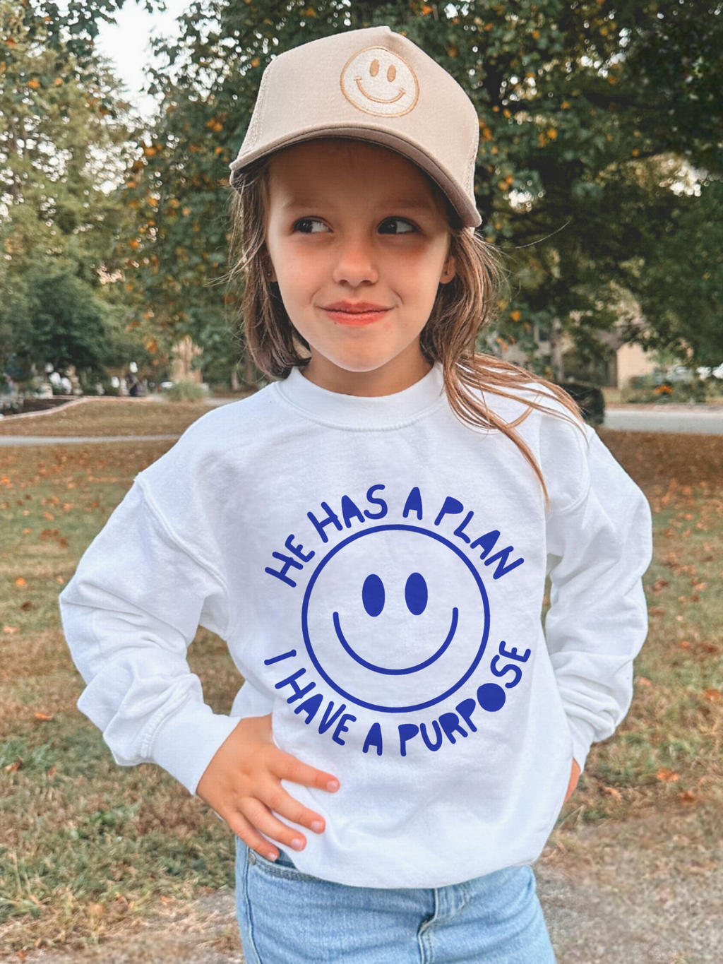 Retro He Has a Plan Youth Sweatshirt