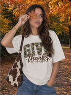 Give Thanks Camo Font Shirt