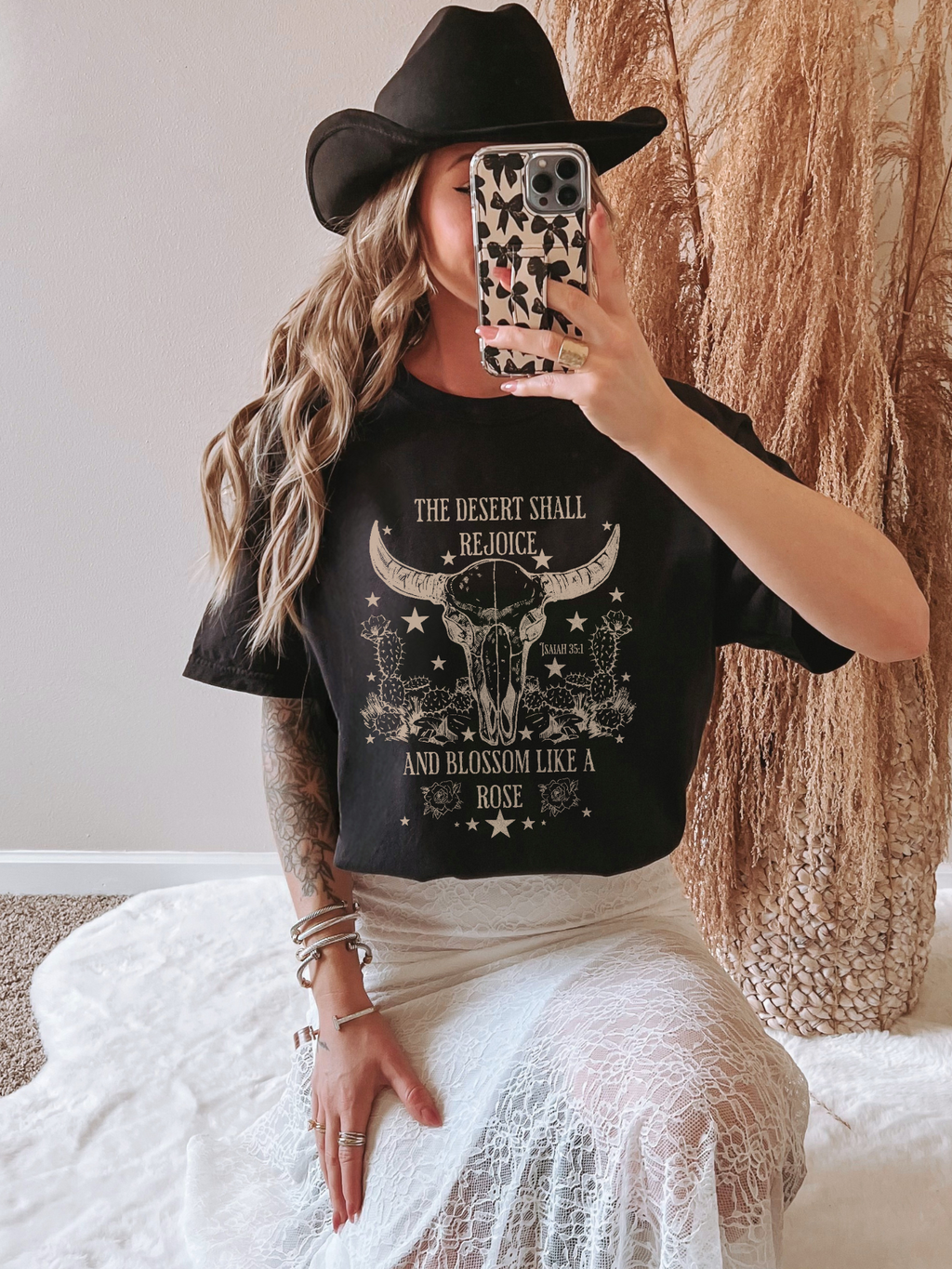 Rejoice Cow Skull Shirt