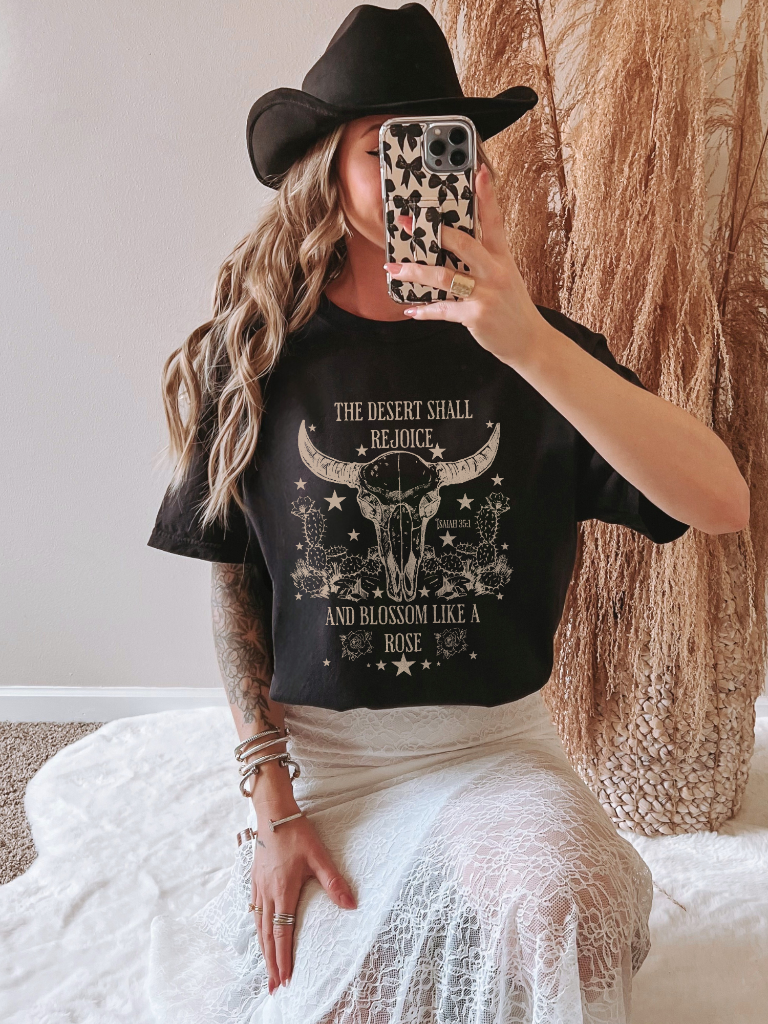 Rejoice Cow Skull Shirt