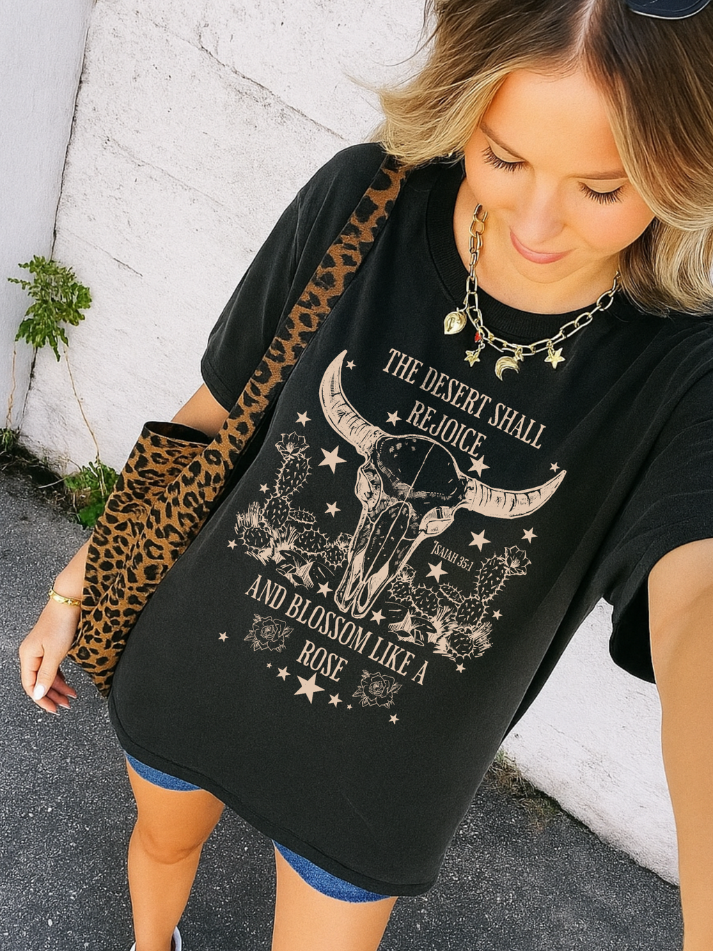 Rejoice Cow Skull Shirt