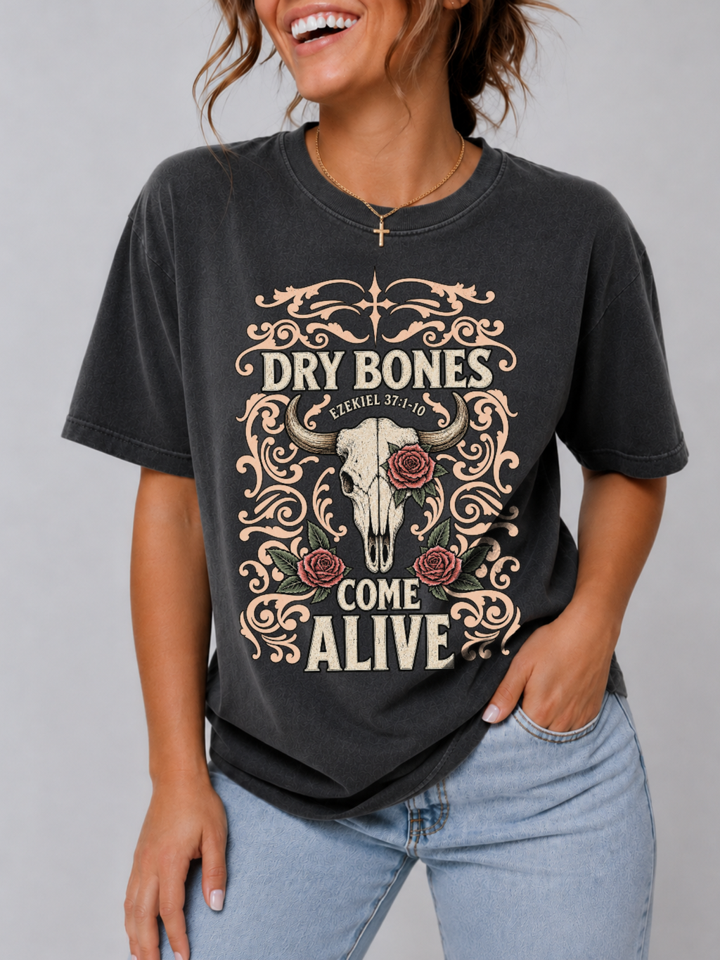 Dry Bones Flower Skull Shirt