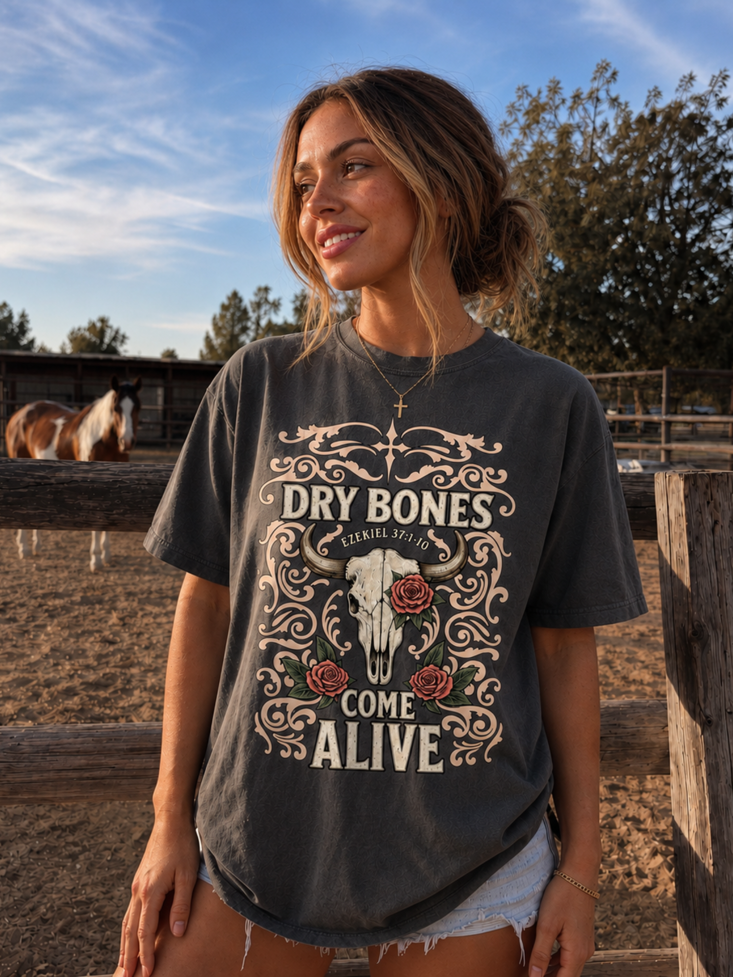 Dry Bones Flower Skull Shirt