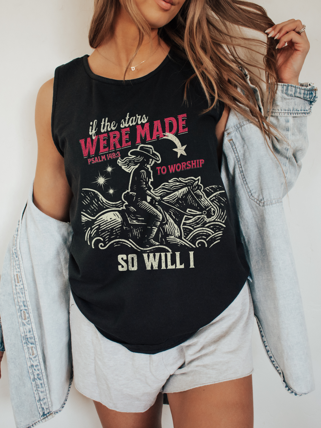 Cowgirl Stars Worship Comfort Colors Tank