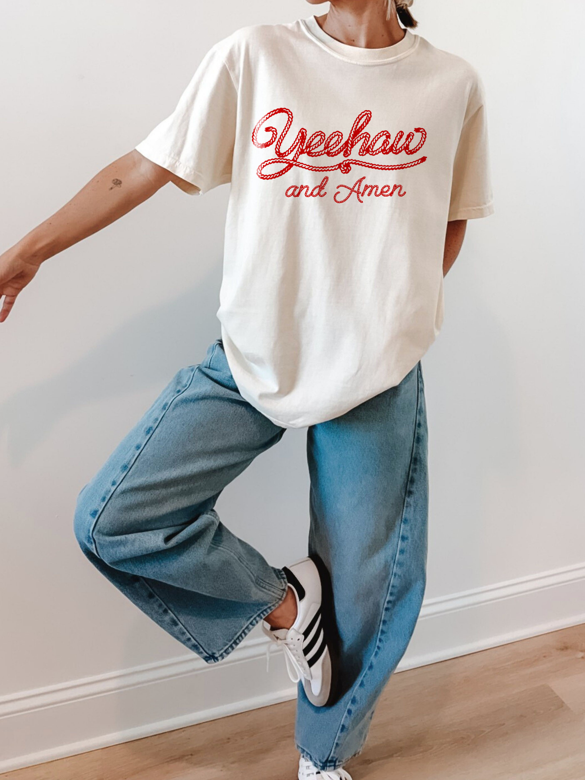 Rope Font Yeehaw Amen Shirt