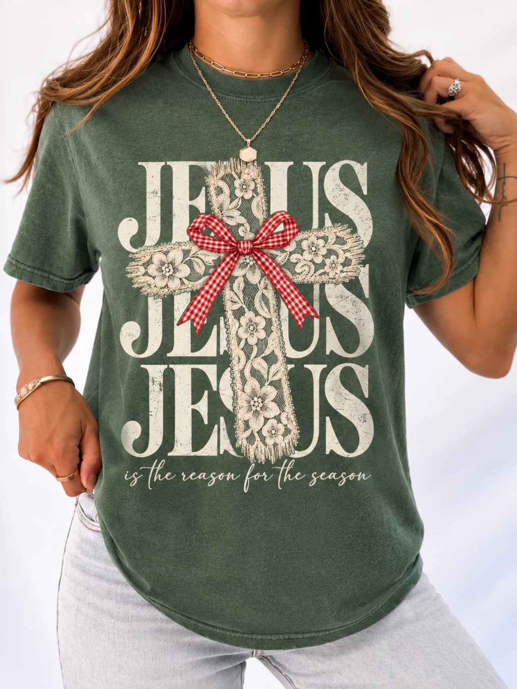 Lace Cross Christmas Shirt