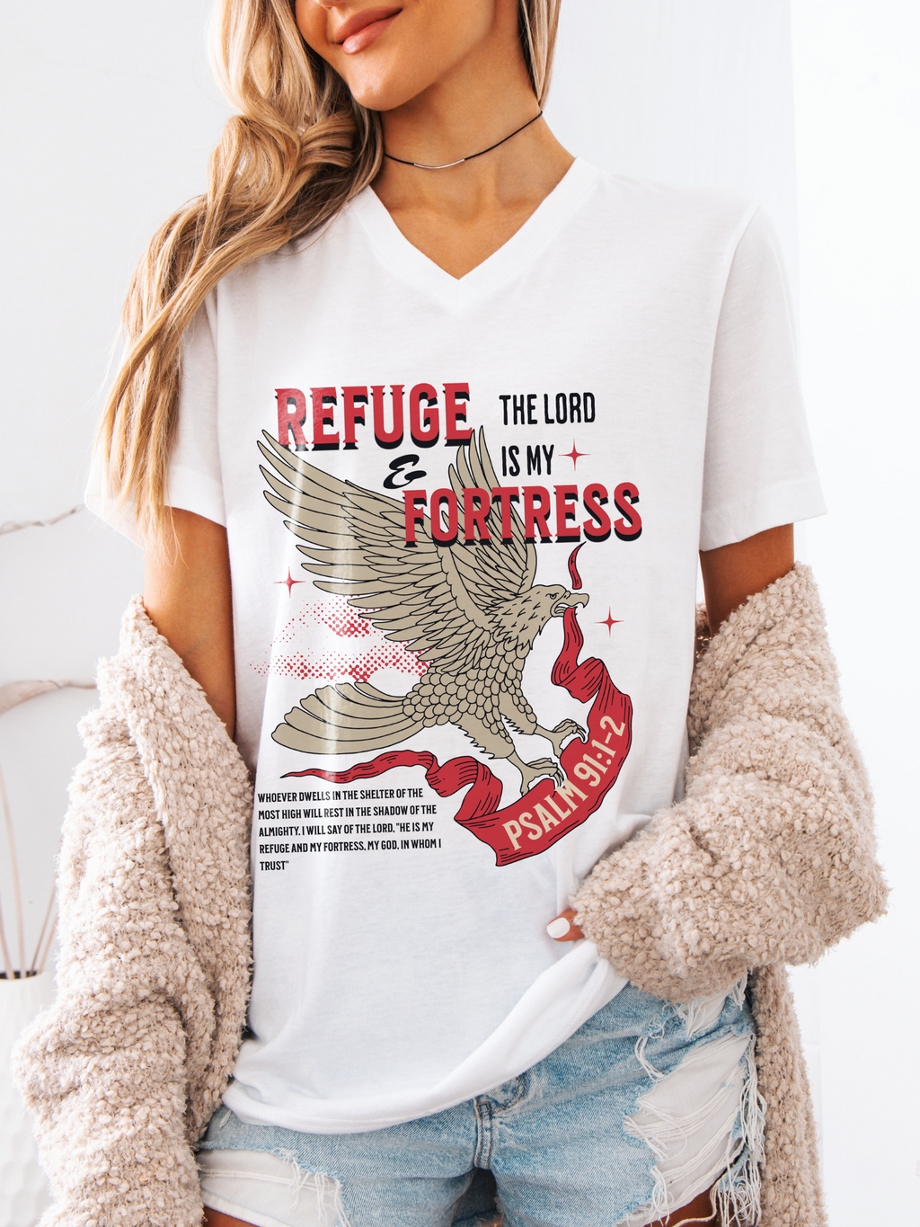 Refuge and Fortress V Neck